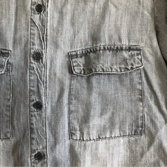 Celebrity Pink Tencel Patchwork Button Down Shirt Small - Picture 7 of 9